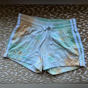 adidas Tie-Dye Athletic Shorts - Green and Orange